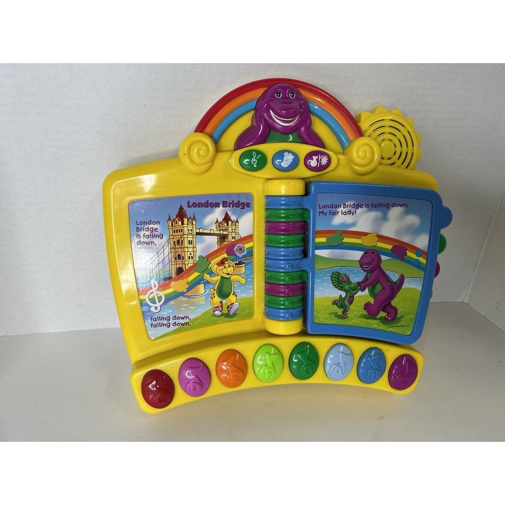 Vintage Barney Musical Nursery Rhymes Piano Book Electronic Interactive Toy